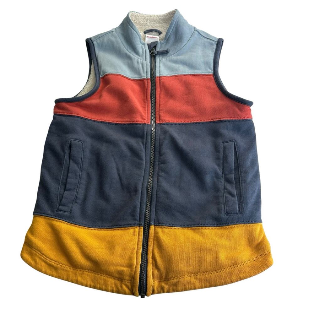Hanna Andersson Color Block Sherpa Striped Vest Kids US Size 8